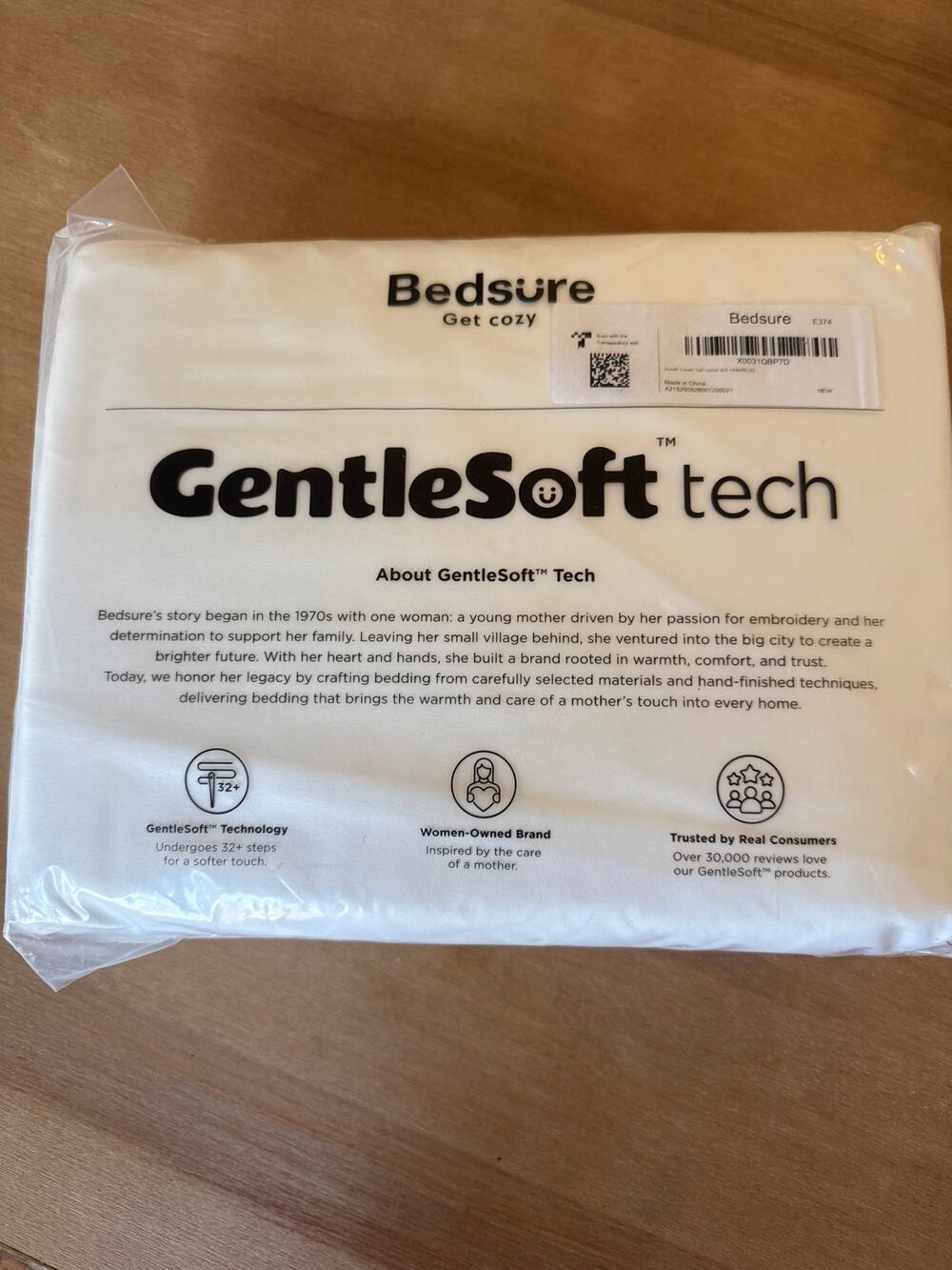 Bedsure Gentlesoft Tech Cream Duvet Cover Shams King